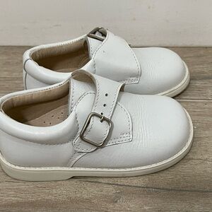Made in Spain - Toddler white pure leather buckle strap shoes 6 ring boy shoes